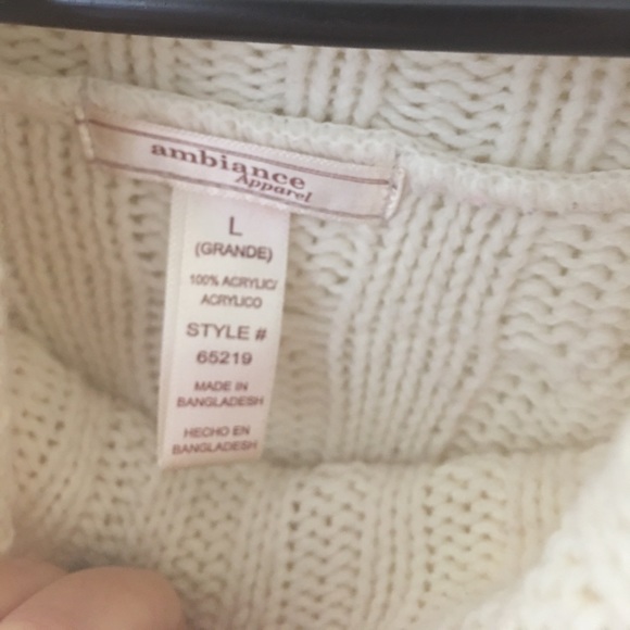 Ambiance Short Sleeve Beige Sweater Dress Size L - Picture 5 of 6